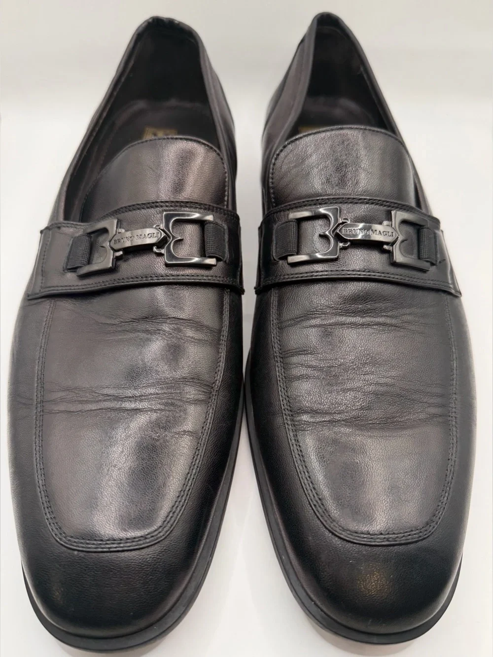 Bruno Magli Black Leather Bit-Detail Loafers